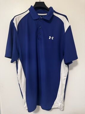 LG Blue and White Athletic Polo Shirt